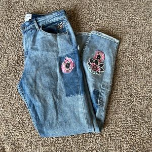 For The Republic patchwork jeans